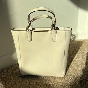 NWT Coach 29001 Madison Parchment Ivory Brass Saffiano Leather Mini N/S Tote Bag